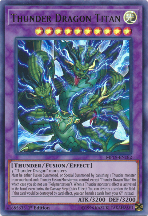 Thunder Dragon Titan [MP19-EN182] Ultra Rare Discount