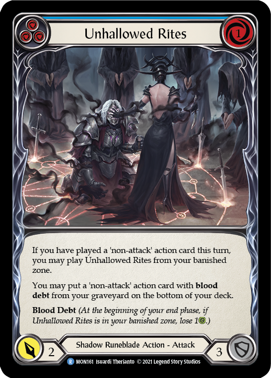 Unhallowed Rites (Blue) [MON161-RF] 1st Edition Rainbow Foil Cheap