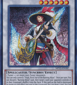 Virgil, Rock Star of the Burning Abyss [MP15-EN187] Secret Rare on Sale