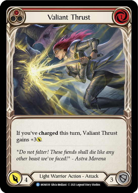 Valiant Thrust (Red) [MON039] 1st Edition Normal Supply