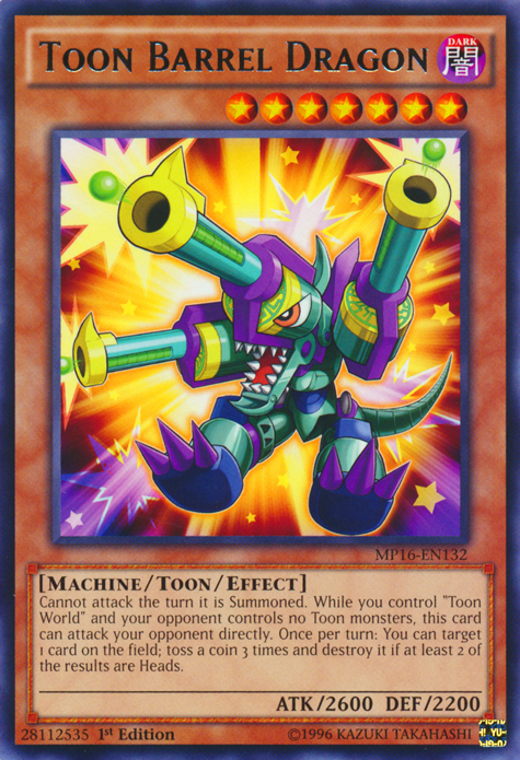 Toon Barrel Dragon [MP16-EN132] Rare Online